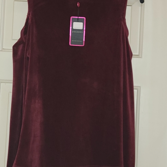 Valentine Day Velour Top M Jolibel Burgundy - Picture 9 of 15